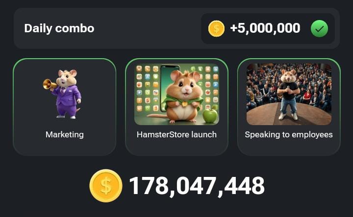 Hamster Kombat Daily Combo 29 August